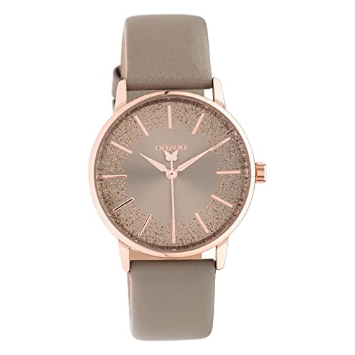 Oozoo Timepieces Damen Uhr - Armbanduhr Damen mit 18mm Lederarmband | Hochwertige Uhr für Frauen - Edle Analog Damenuhr in rund C10933 von Oozoo