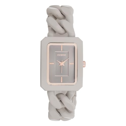 Oozoo - Timepieces Damen Uhr Taupe | Armbanduhr Damen mit Kunststoffarmband | Moderne Uhr für Frauen - Edle Analog Damenuhr in Rechteckig C11275 (24mm) von Oozoo