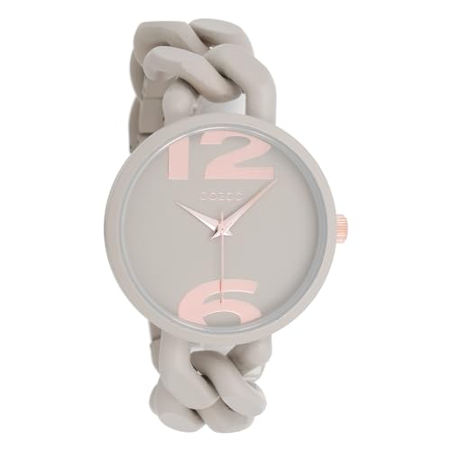 Oozoo - Timepieces Damen Uhr Taupe | Armbanduhr Damen mit Kunststoffarmband | Moderne Uhr für Frauen - Edle Analog Damenuhr in rund C11265 (40mm) von Oozoo