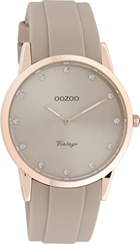 Oozoo Vintage Damen Armbanduhr mit Silikonband 38 MM Rose/Taupe/Taupe C20176 von Oozoo