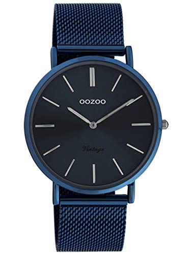 Oozoo Vintage Damenuhr mit Milanaiseband Dark Blue 40 MM Dunkelblau C20003 von Oozoo