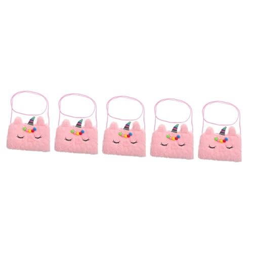 Operitacx 5st Geldbörse Plüsch-Clutch-Tasche Plüsch Umhängetasche Einhorn-umhängetasche Handtaschen Für Prinzessinnen Einhorn Umhängetasche Schultertasche Schmücken Handy Flanell Kleinkind von Operitacx