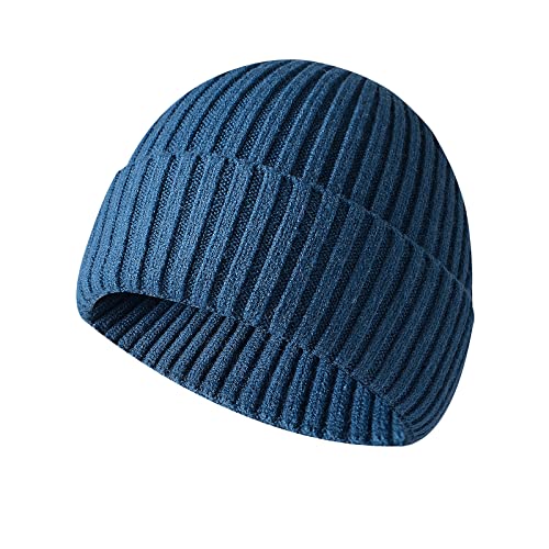 Ophestin Beanie Aufrollen Edge Schädeldecke Fisherman Beanie Unisex Beanie für Damen & Herren Dunkelblau von Ophestin