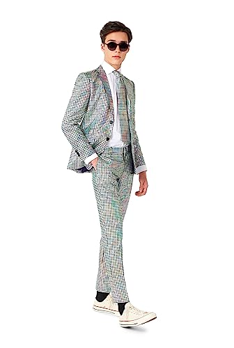 OppoSuits Discoballer Glänzender Anzug für Teenager Jungen - Abschlussball- und Hochzeitsfeier-Outfit - einschließlich Blazer, Hose und Krawatte - Mehrfarbig - Größe 12 Jahre OppoSuits Discoballer Glänzender Anzug für Teenager Jungen - Abschlussball- und Hochzeitsfeier-Outfit - einschließlich Blazer, Hose und Krawatte - Mehrfarbig - Größe 12 Jahre von OppoSuits