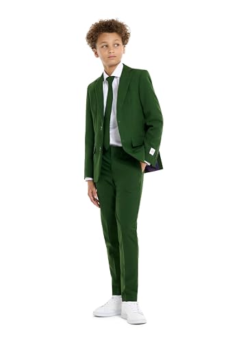 OppoSuits Einfarbiger Anzug für Teenager-Jungen in Glorious Green - Abschlussball- und Hochzeitsfeier-Outfit - einschließlich Blazer, Hose und Krawatte - Grün OppoSuits Einfarbiger Anzug für Teenager-Jungen in Glorious Green - Abschlussball- und Hochzeitsfeier-Outfit - einschließlich Blazer, Hose und Krawatte - Grün von OppoSuits