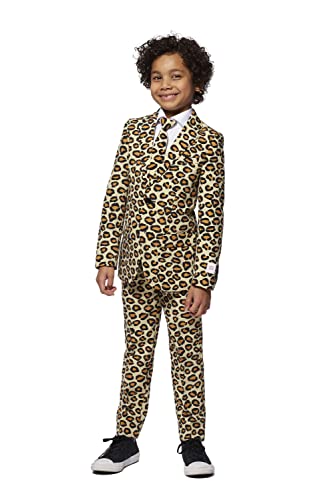 OppoSuits Jungen The Jag Jaguar Anzug - Party-Outfit - Inklusive Blazer, Hose und Krawatte - Beige OppoSuits Jungen The Jag Jaguar Anzug - Party-Outfit - Inklusive Blazer, Hose und Krawatte - Beige von OppoSuits