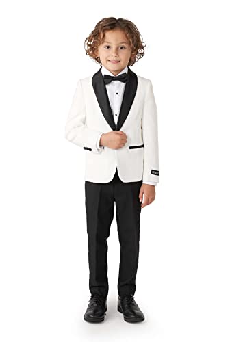OppoSuits Formelles Outfit für Jungen - Premium Tuxedo Anzug - Tailliertes Outfit - Weiß und Schwarz - Inklusive Blazer, Hose und Fliege OppoSuits Formelles Outfit für Jungen - Premium Tuxedo Anzug - Tailliertes Outfit - Weiß und Schwarz - Inklusive Blazer, Hose und Fliege von OppoSuits
