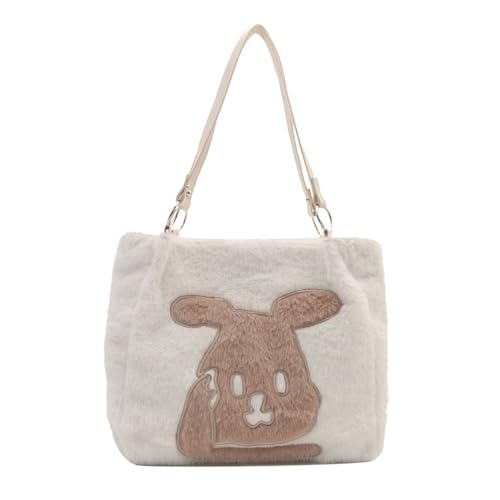 OralGos Damen-Plüsch-Unterarmtasche, große Kapazität, Handtaschen, niedliches Kaninchen, Wintertasche, Schultertasche, passend zu Einkaufs- und Dating-Tasche von OralGos