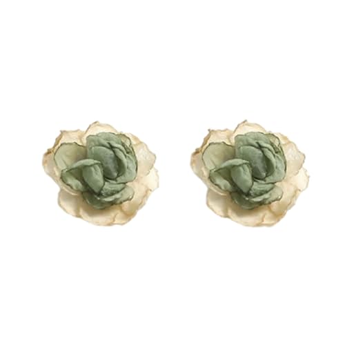 OralGos Elegante Stoffblumen-Ohrschmuck, zierliche Blumen-Ohrstecker, Verzierung, modische Ohrringe, Ohrschmuck für Damen von OralGos