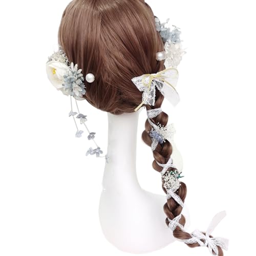 OralGos Haarnadeln aus Temperament, bunte Blume, chinesischer Stil, Frühlings-Haarnadel, Hochzeitshaarschmuck für Damen, langes Haar, 11 Stück von OralGos