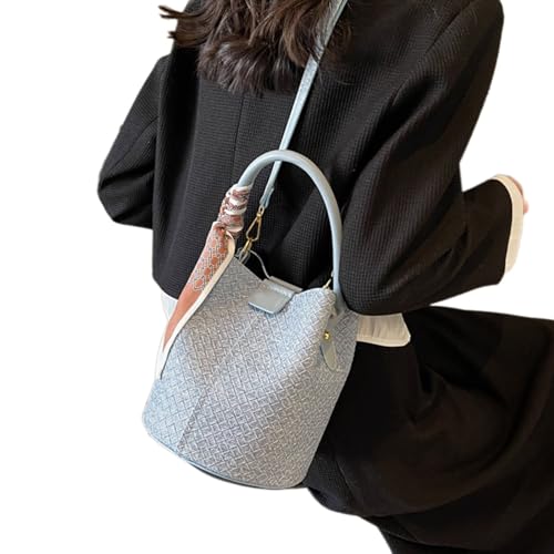 OralGos Modische Umhängetasche mit gewebtem Muster, für Damen, Mädchen, Handtasche, Eimertasche, Umhängetasche, koreanischer Stil, Kuriertasche von OralGos