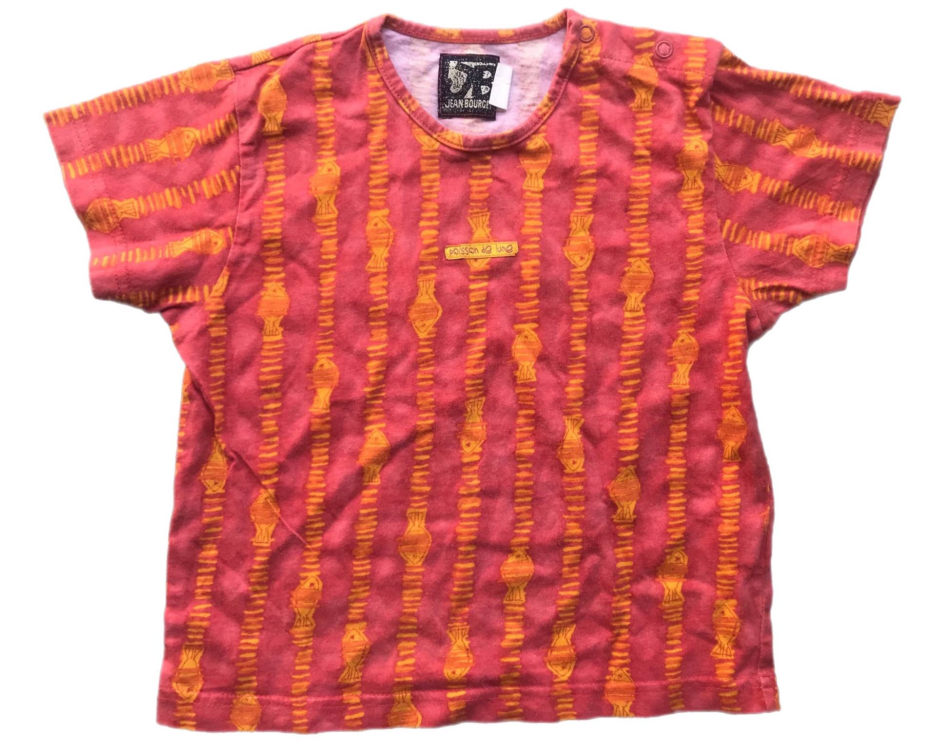 Fisch Print Baby Shirt Hell Vintage Junge Mädchen 18-24 Monate 1990Er Jahre Orange Gelb Sommer von OrangesandLemonsJnr