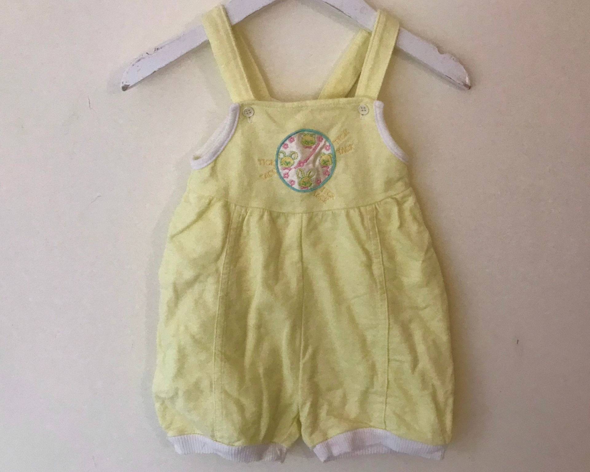 Ostern Baby Strampler Junge Mädchen Sommer Spielanzug Retro 6-9 Monate 1980Er Jahre Gelb von OrangesandLemonsJnr