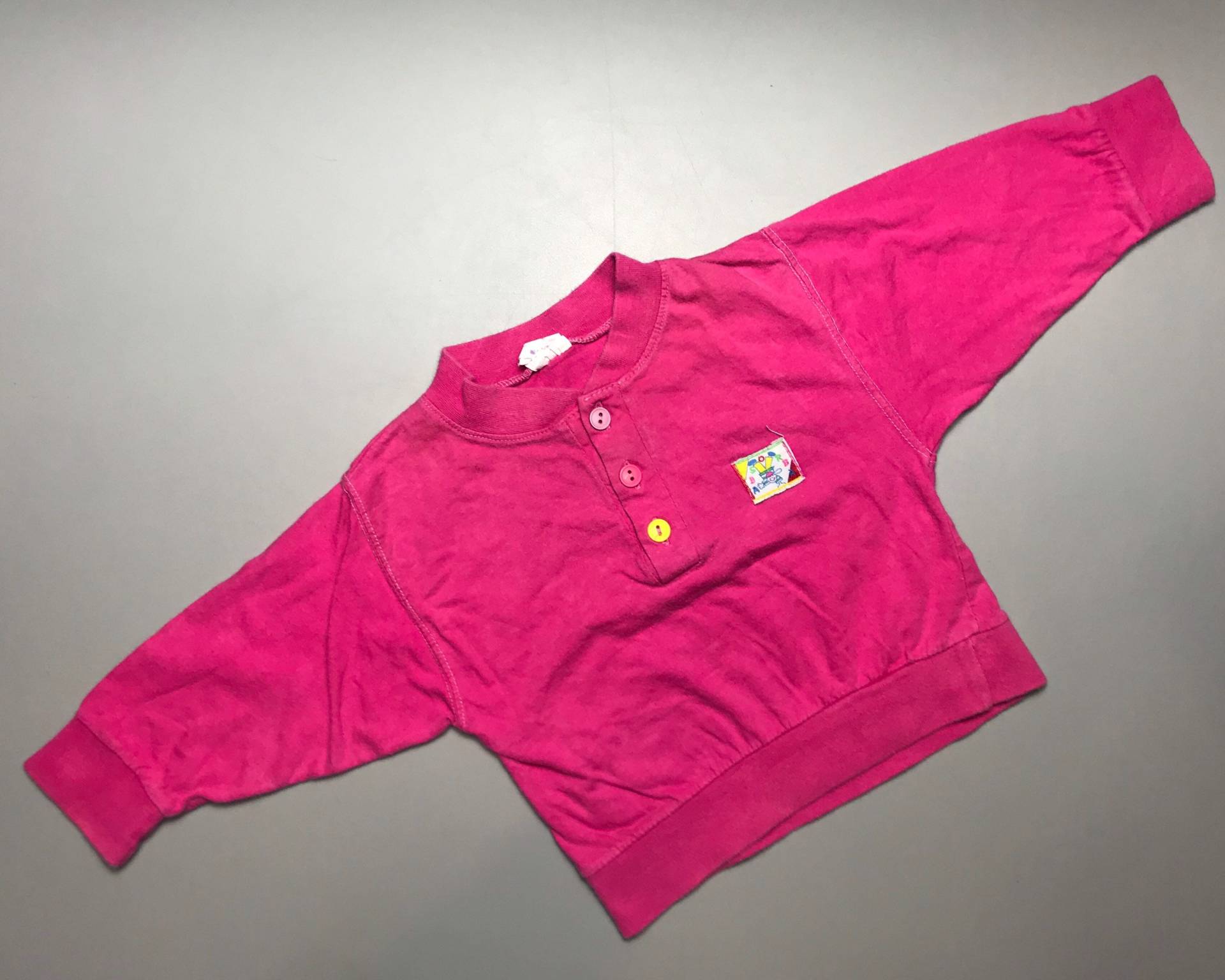 Vintage Rosa Langarm Top Baby Mädchen 1990Er Jahre Shirt 3-6 Monate Retro French von OrangesandLemonsJnr