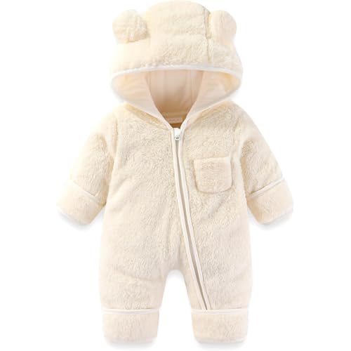 Baby Schneeanzüge Winter Overall Kapuzenmantel Winter Strampler Fleece Overall mit Fuß für Babys Neugeborene Kleinkind Mädchen Jungen Warm Jumpsuit Overall Kälteschutz für 0-12 (01-Beige, 0-3 Months) Baby Schneeanzüge Winter Overall Kapuzenmantel Winter Strampler Fleece Overall mit Fuß für Babys Neugeborene Kleinkind Mädchen Jungen Warm Jumpsuit Overall Kälteschutz für 0-12 (01-Beige, 0-3 Months) von Orbgons