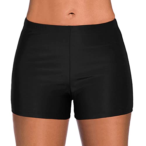 Damen Unifarben Badeshorts Wassersport UV-Schutz Bikinihose Boardshorts Hotpants Damen Elegante Badeshorts mit Innenslip Schwimmshorts Bikinihose Übergröße Hotpants Boxer Schwimmshorts Beachshorts von Orbgons