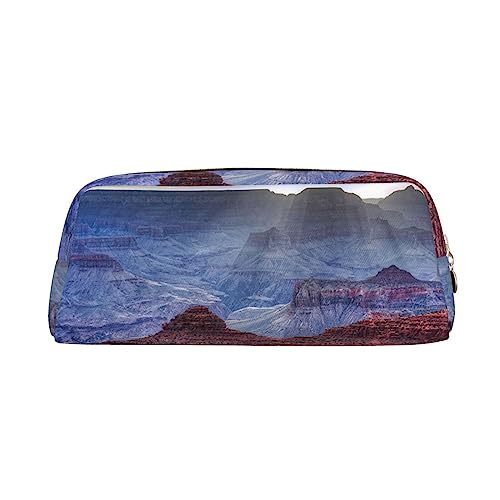 Grand Canyon Bedrucktes Federmäppchen Leder Make-up Tasche Tragbare Reise Kulturbeutel Reißverschluss Kleine Aufbewahrungstasche für Frauen Mädchen, gold, Einheitsgröße, Kulturbeutel von OrcoW