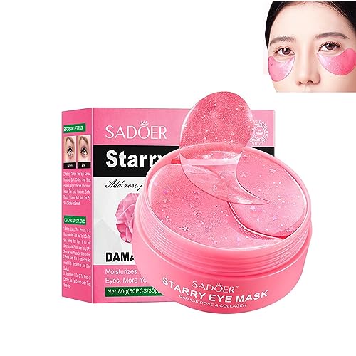 60 pcs Wiederverwendbar Anti Aging Augenpads, Eye Pads Gegen Augenringe Feuchtigkeit Spendende Augenmaske Augenringe Entfernen Eye Patch Tränensäcke, Falten Und Puffiness mit Hyaluronsäure (Rosa) von Orgrul