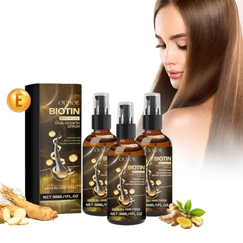 Biotin Haarwachstum Spray, Biotin Haarwuchs Serum, Biotin Hair Growth Spray Haarwachstum Beschleunigen und Gegen Haarausfall Haarserum Haarpflege für Dünnes Kaputtes Trockenes Haar (3PC) von Orgrul