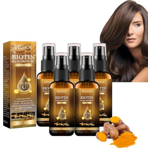 Biotin Haarwuchs Spray, Biotin Haarwachstumsserum, Haarwuchsseren Nährendes Haarspray, Vermeidung Von Haarausfall,Biotin Haarausfallöl,Haarwachstum ätherische Öle,Nährt Haar und Kopfhaut (5PC) von Orgrul