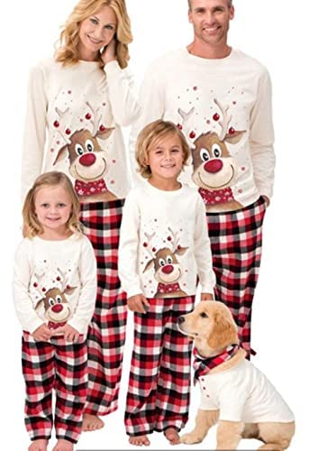 Oriental eLife Familie Weihnachten Schlafanzug, Elf Pyjamas Weihnachten Familie PJs, Weihnachtspyjama Familie Set, Elf Nachtwäsche für Damen Herren Mädchen Jungen von Oriental eLife