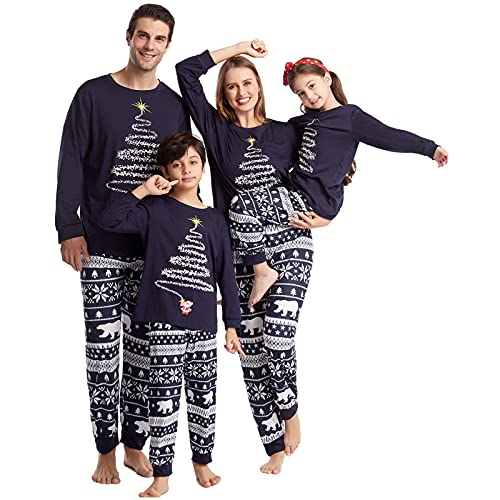 Oriental eLife Passende Weihnachts-Schlafanzug für Familie, Elfen-Pyjama, Weihnachts-Urlaub, Familie, Nachtwäsche, Outfits für Damen und Herren, Blau, 34 von Oriental eLife