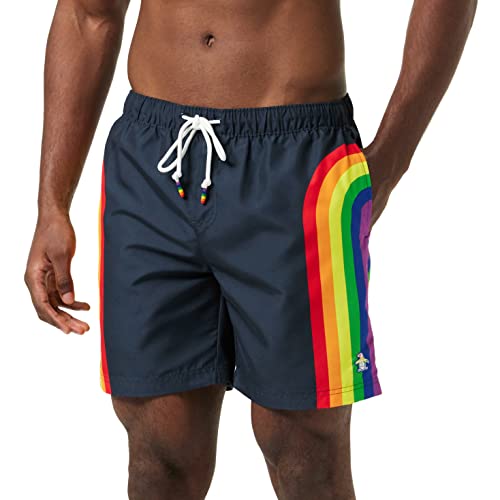 Original Penguin Herren SWM Pride Box Rainbo Badehose, Dunkler Saphir, XL von Original Penguin