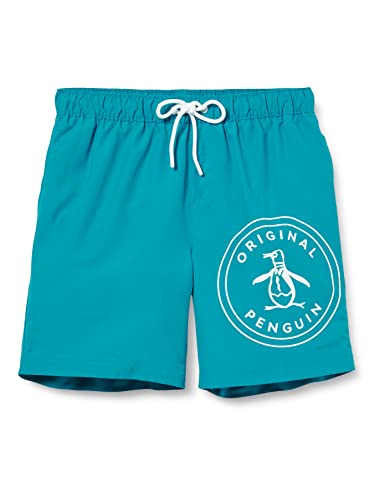 Original Penguin Herren Stamp Logo Elastic Volley Badehose, Caribbean SEA, Small von Original Penguin