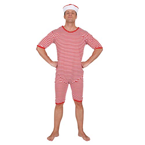Ringel-Badeanzug rot-weiß, Größe:XL von Orlob
