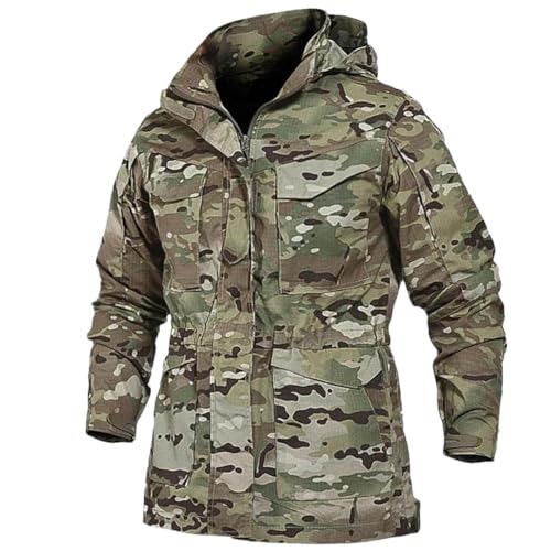 Ornrjfll Multicam Militär-Jacke, taktische Herren-Jacke, warm, wasserdicht, Windbreaker, Armee-Camouflage, Parka, Trenchcoat, multicam, M von Ornrjfll