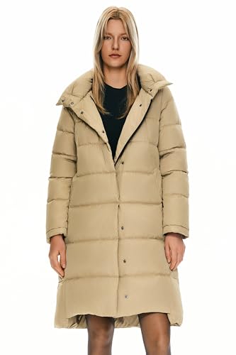 Orolay Damen Daunenmantel Warm Winter Jacke mit Kapuze Stilvoll Khaki M von Orolay