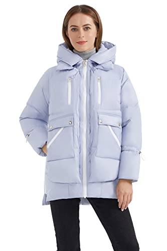 Orolay Damen Verdickte Daunenjacke Helle Farben Wintermantel mit 6 Taschen Grau-dam M von Orolay