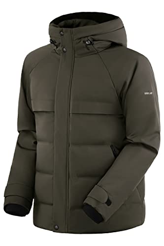 Orolay Herren Daunenjacke Warm Mantel Winter Parka kurz mit Kapuze Hooded Steppmantel Grün XL von Orolay