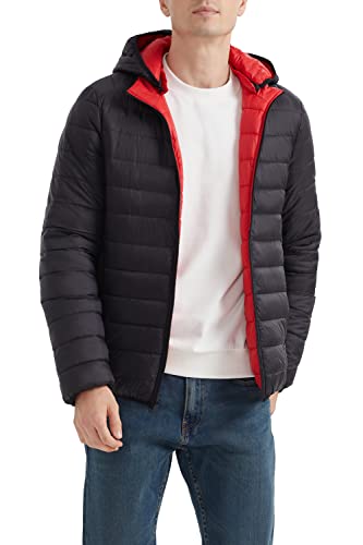 Orolay Herren Winter Warme Leichte Wendbare Baumwolljacke Mit Abnehmbarer Kapuze Rot L von Orolay