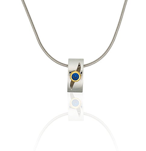 Orphelia Damen-Anhänger mit Kette Bicolor Edelstahl 18 Karat Vergoldet mit Blaue Cubic Zirkon 50 cm HSG-016 von Orphelia