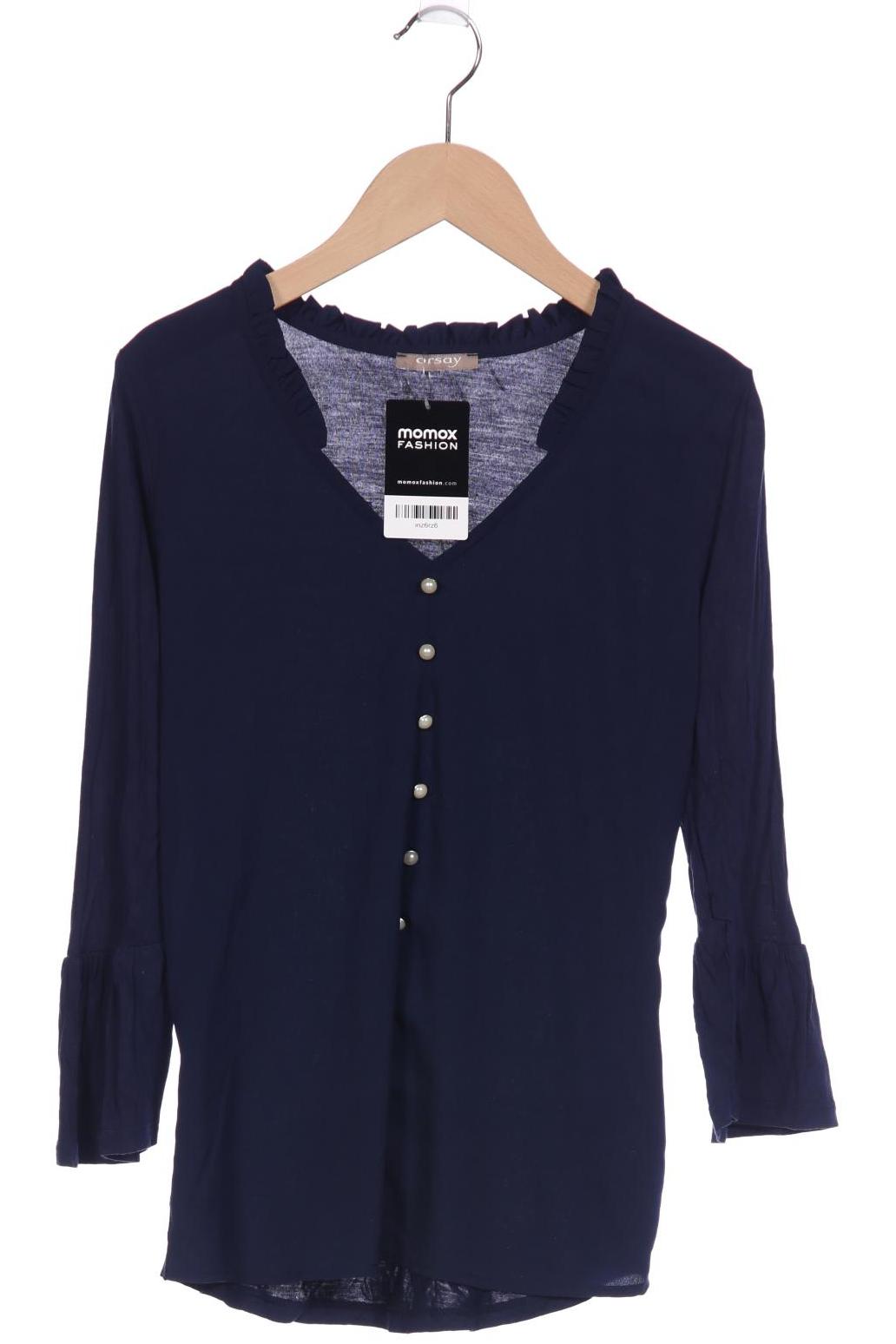 Orsay Damen Langarmshirt, marineblau, Gr. 34 von Orsay