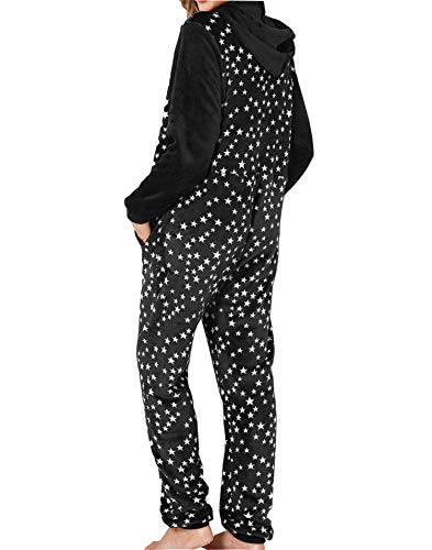 Orshoy Jumpsuit Strampler Ganzkörperanzug Overall Sternen Kuschelig Warm Schwarz L von Orshoy