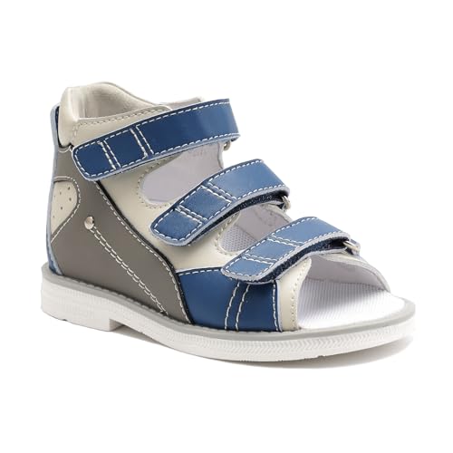 Orthopädische Sandalen für Kleinkinder mit Fußgewölbestütze, Kinder Halbschuhe Blau EU 32 von Orthopop