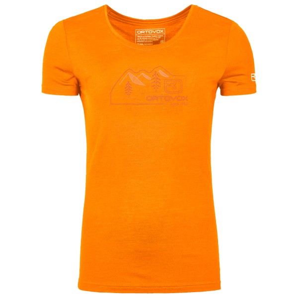 Ortovox - Women's 150 Cool Vintage Badge T-Shirt - Merinoshirt Gr S orange von Ortovox