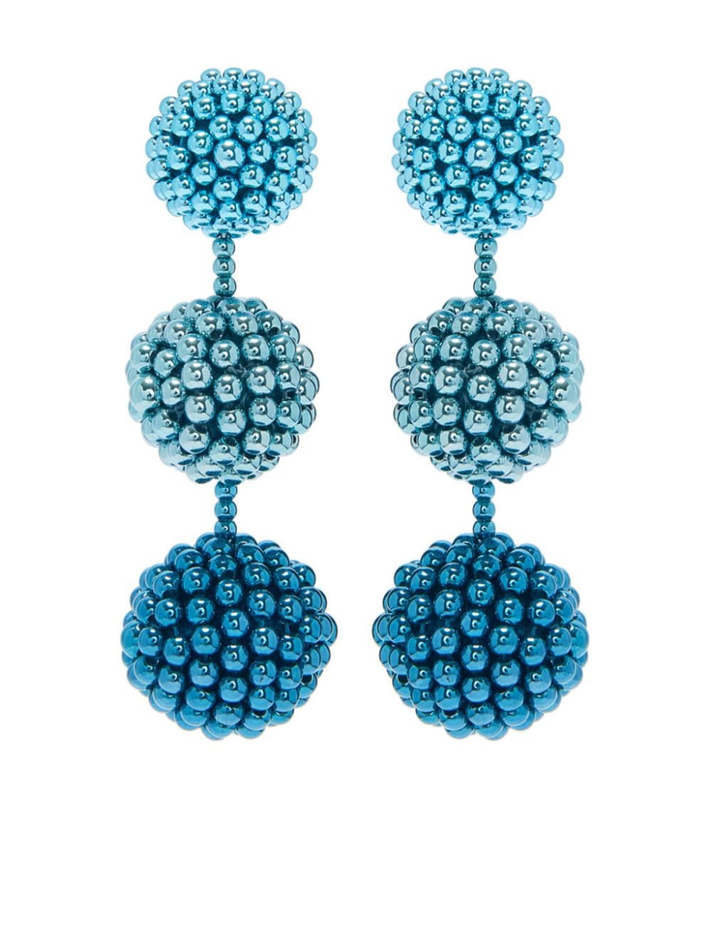 Oscar de la Renta Beaded Sphere Ohrclips - Blau von Oscar de la Renta