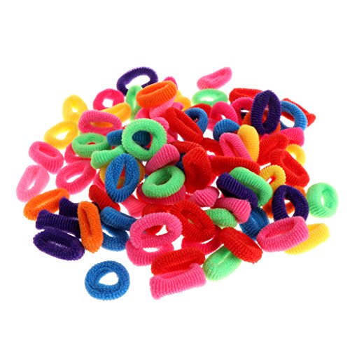 100 Teile/satz Elastische Haarbänder Kinder Pferdeschwanz Haar Kinder Stirnband Gummiband Baby Haar Zubehör Kinder Kinder Mädchen Haar Seil Pferdeschwanz Elastische Stretch Haargummi Band von Osdhezcn