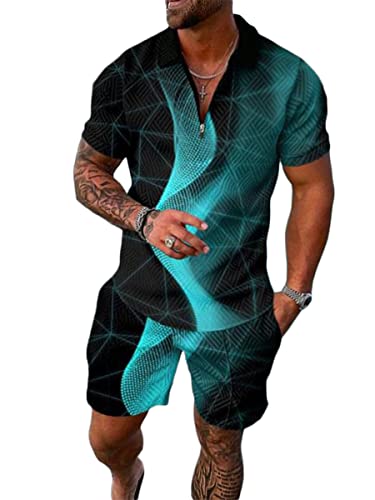 Osheoiso 2 Teiliges T-Shirt und Hosen Sets Herren Shirt Shorts Jogginganzug Casual Freizeitanzug Outfit Sweathose Kurze für Herren Polo Arbeitshemd Sommersportanzug Pattern M XXL Osheoiso 2 Teiliges T-Shirt und Hosen Sets Herren Shirt Shorts Jogginganzug Casual Freizeitanzug Outfit Sweathose Kurze für Herren Polo Arbeitshemd Sommersportanzug Pattern M XXL von Osheoiso