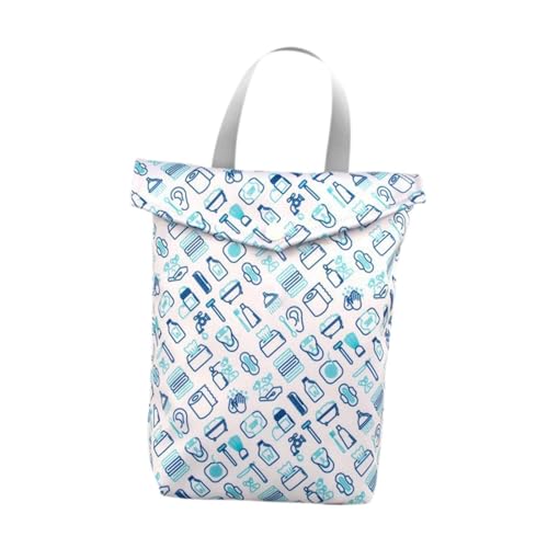 Oshhni Baby-Stoffwindeltasche, Nasstasche, Aufbewahrungstasche, Sporttasche, Windel-Organizer-Tasche, Wickeltasche für Yoga, Outdoor, Pool, blau 20x25cm von Oshhni