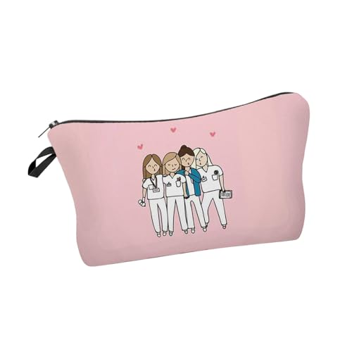 Oshhni Kosmetiktasche für Damen, Kulturbeutel, Make-up-Tasche, Aufbewahrungstasche für Make-up, Geschenk zur Krankenschwesterwoche, ROSA von Oshhni