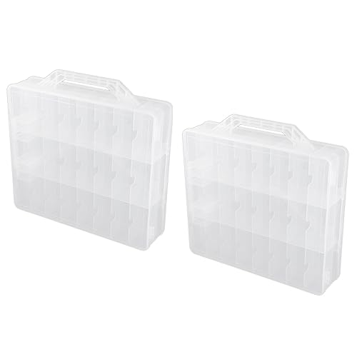 Osmond 2X 48 Zellen 2-Lagiger Nagellack Organizer Portable Clear Nail Supplies Handarbeit Aufbewahrungsbox Verstellbarer Aufbewahrungskoffer von Osmond