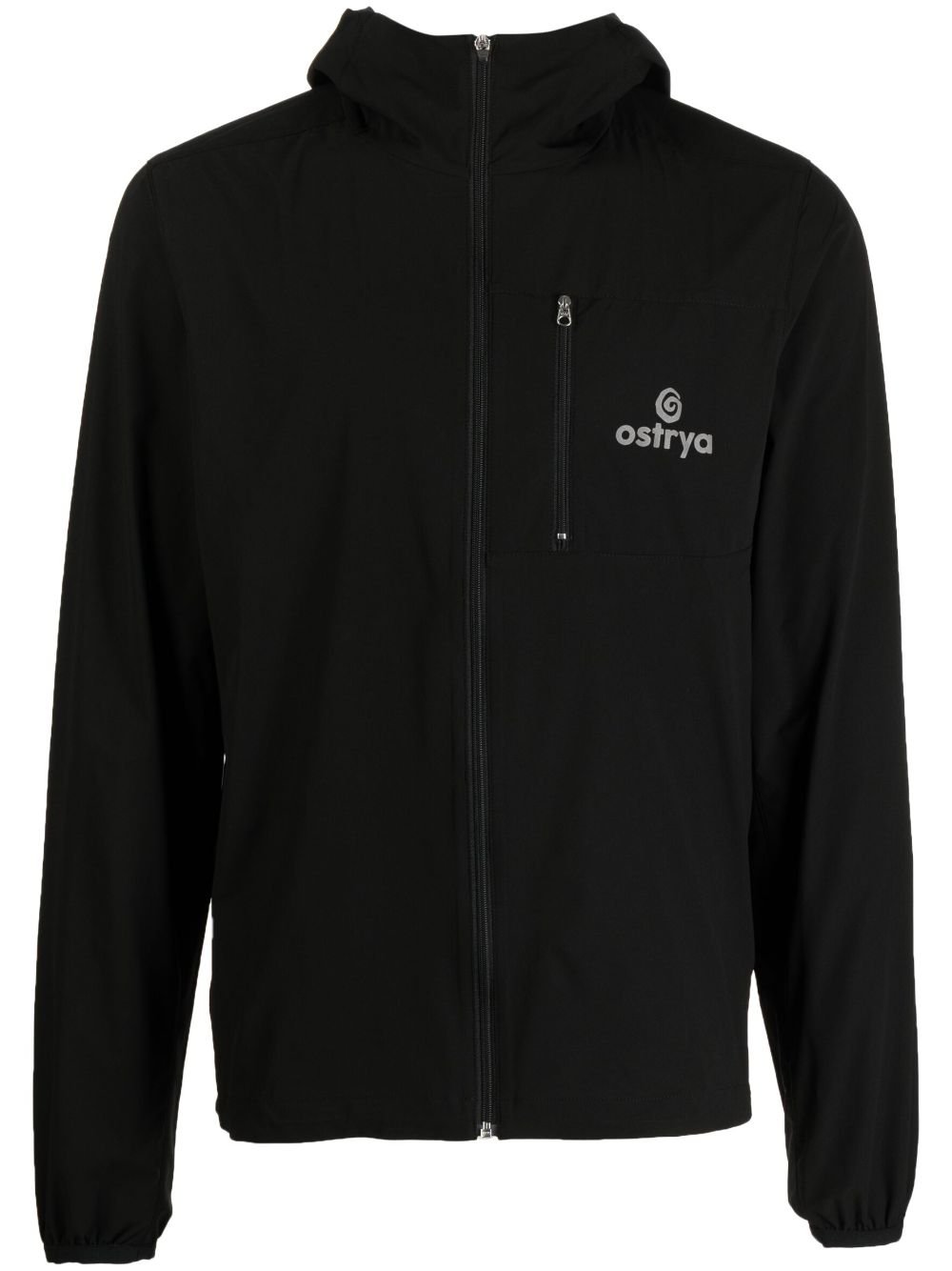 Ostrya Kapuzenjacke mit Logo-Print - Schwarz von Ostrya