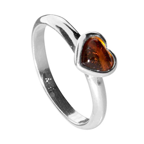 Ring - Herz - Silber 925/000 - Bernstein von Ostsee- Schmuck