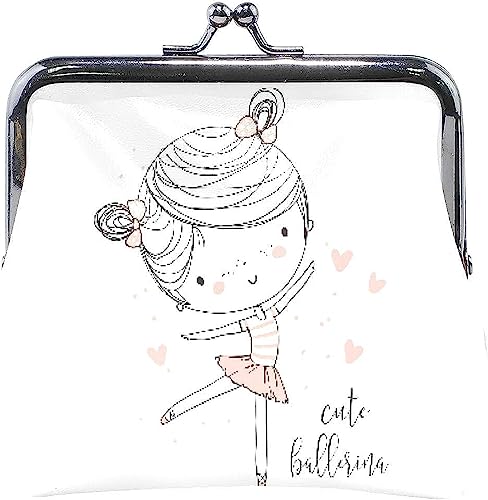 Cute Ballerina Girl Dancing Coin Purse Retro Money Pouch with Kiss-Lock Buckle Wallet Bag Card Holder for Women and Girls von Oudrspo