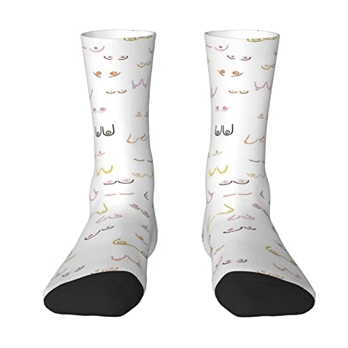 Oudrspo All Boobs Breast Are Beautiful Weiß Damen Herren Crew Socken Gepolsterte Crew Socken Sportliche Kompressionssocken von Oudrspo