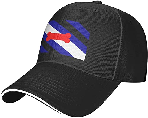 Oudrspo Puppy Play Pride Flag LGBTQ Verstellbare Sandwich Dad Casquette für Männer Frauen Schwarz von Oudrspo